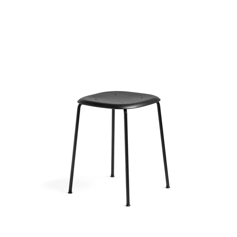 Soft Edge P70 Hocker Black, schwarzes Stahlgestell de HAY – photo du produit