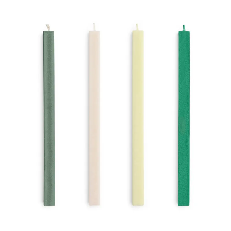 Square Candle Kerzenmix 4er-Pack Greens-whites från HAY – produktbild
