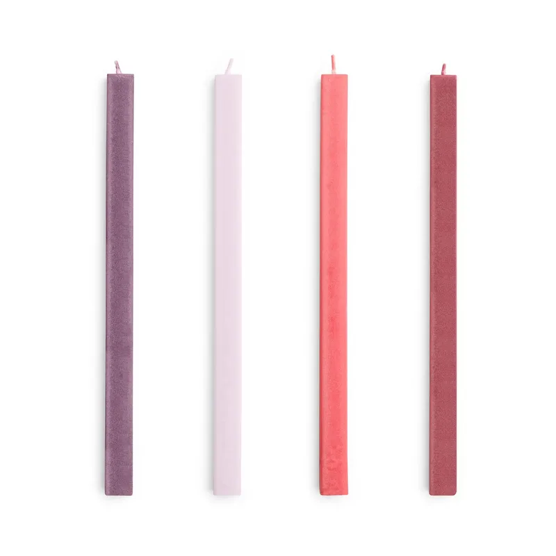 Square Candle Kerzenmix 4er-Pack Reds-bordeaux från HAY – produktbild