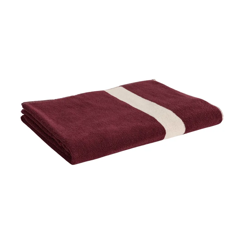 Stripe Handtuch Burgundy, 100x150 cm från HAY – produktbild