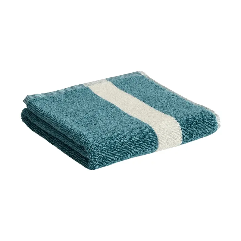 Stripe Handtuch Petrol blue, 40x60 cm från HAY – produktbild