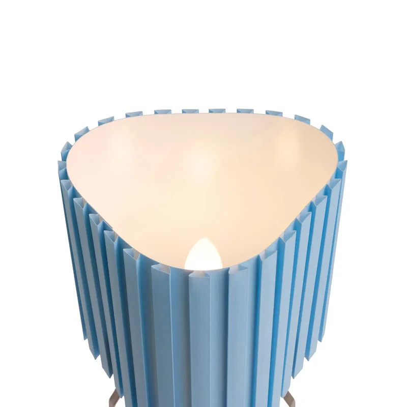 tafellamp Canelé, hoogte 37 cm, E14, textiel de HAY en Bleu clair – photo du produit 5 sur 5