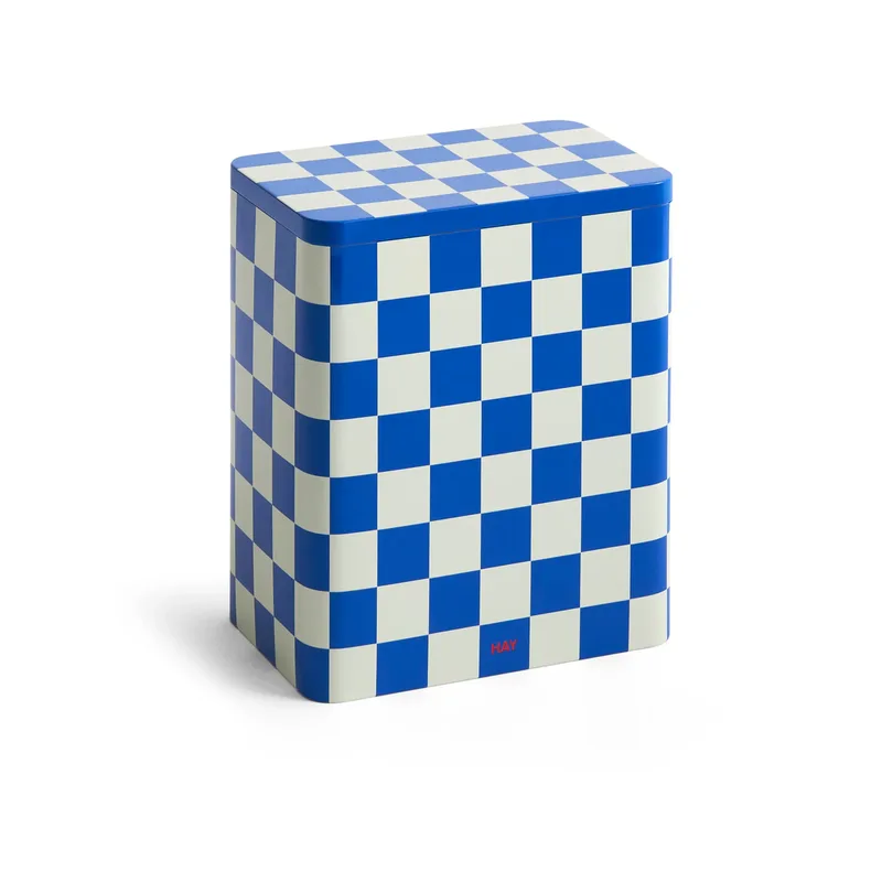 Tin Container Verwahrungsdose large Blue-off white van HAY – productfoto