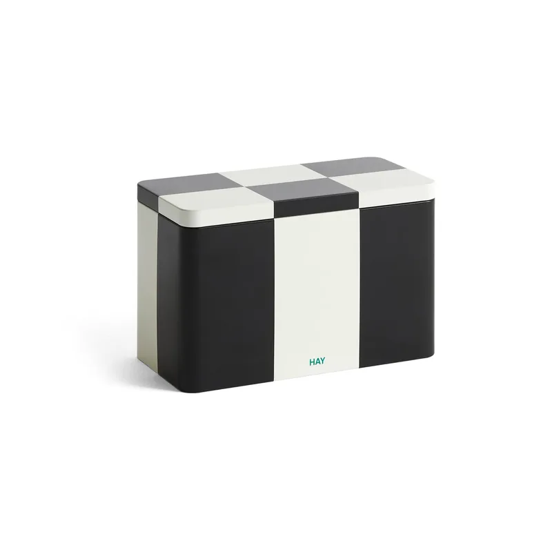 Tin Container Verwahrungsdose medium Black-off white by HAY – product photo