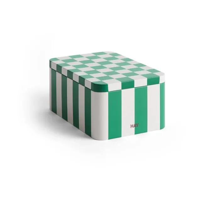 Tin Container Verwahrungsdose small Green-off white by HAY – product photo