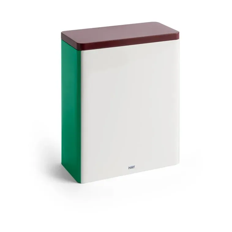 Tin Container Verwahrungsdose x-large Off white-burgundy-green by HAY – product photo