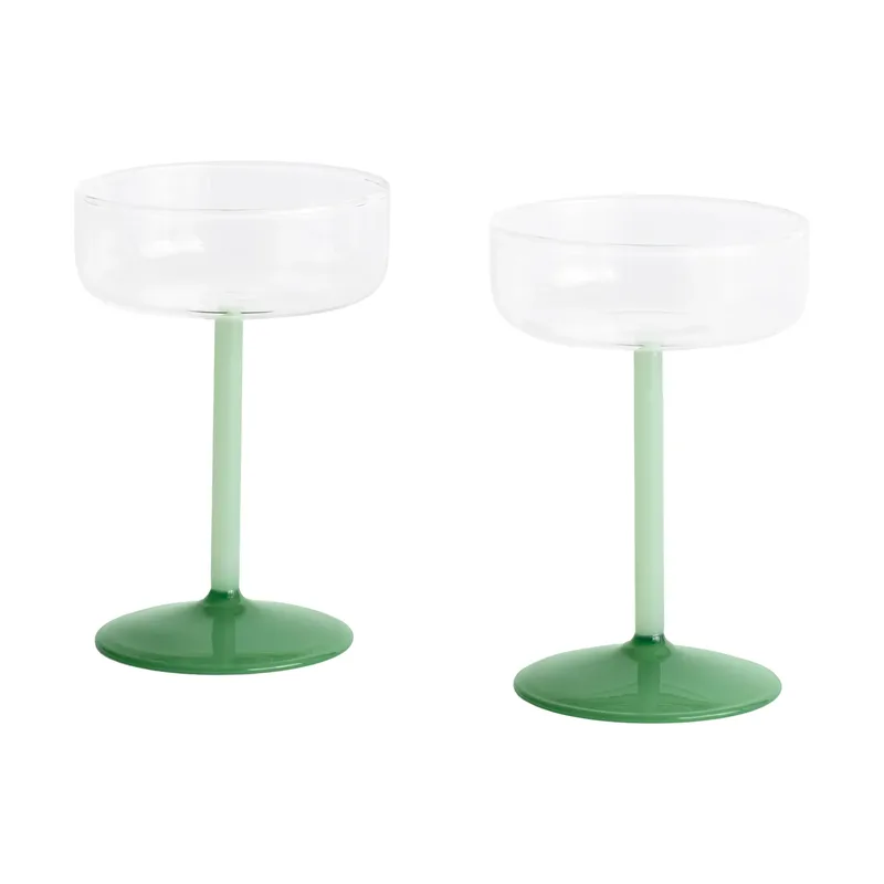 Tint coupeglas 20 cl 2er-Pack Clear-jade light green-jade dark green by HAY – product photo