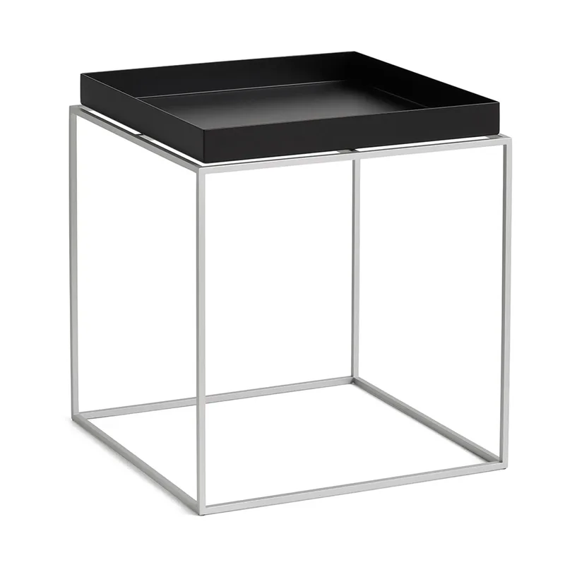 Tray Table mittelhoher Beistelltisch Black-Silikon Grau, 40x40x44 cm by HAY – product photo