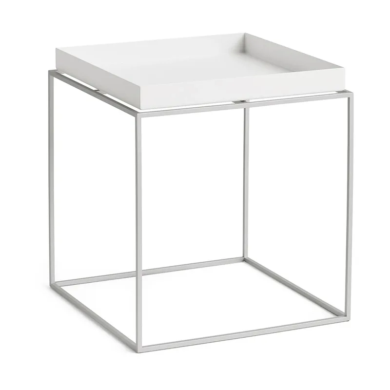 Tray Table mittelhoher Beistelltisch White-Silikon grau, 40x40x44 cm från HAY – produktbild