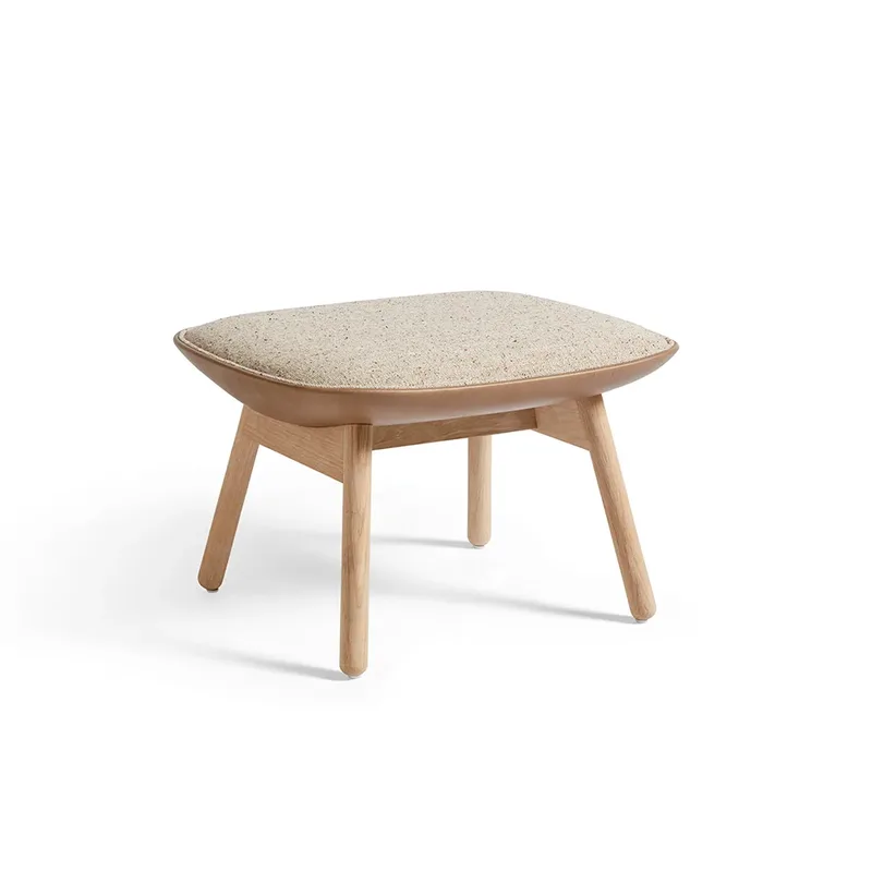 Uchiwa Fußhocker Bolgheri lgg60 melange-Rückseite sense nougat Leder från HAY – produktbild