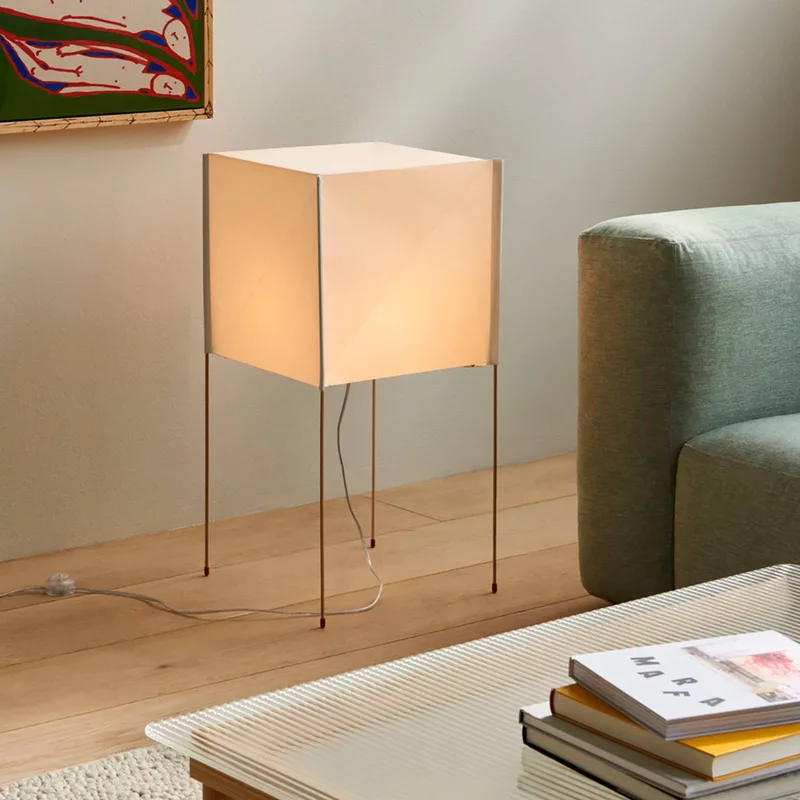 Vloerlamp HAY Paper Cube van HAY in Wit, Buche, Rood – productfoto 5 van 5
