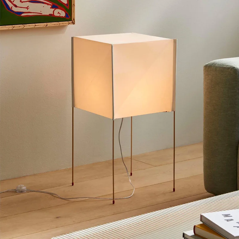 Vloerlamp HAY Paper Cube van HAY in Wit, Buche, Rood – productfoto 2 van 5