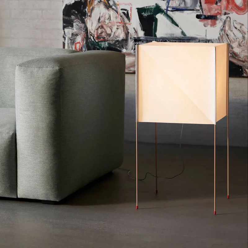 Vloerlamp HAY Paper Cube van HAY in Wit, Buche, Rood – productfoto 3 van 5