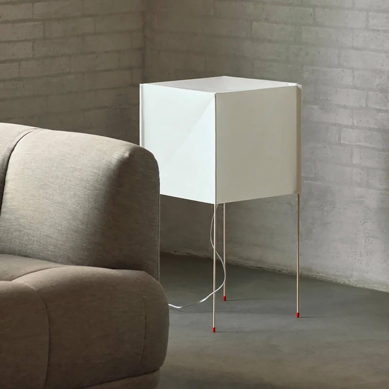 Vloerlamp HAY Paper Cube van HAY in Wit, Buche, Rood – productfoto 4 van 5