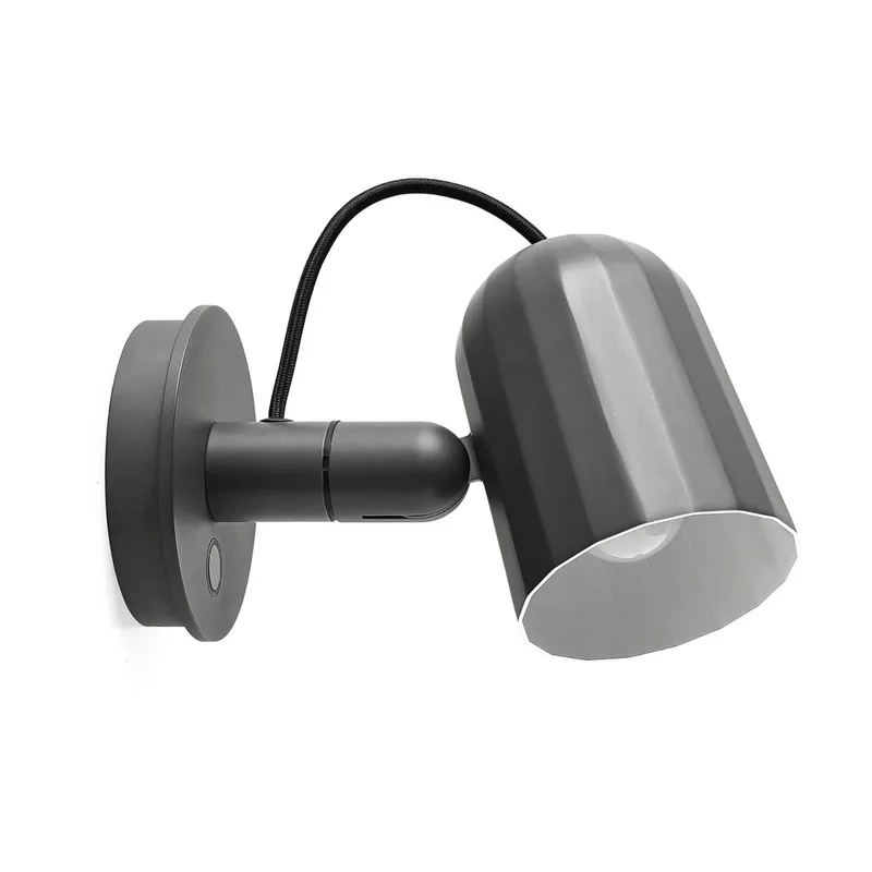 wandlamp Noc Wall Button, metaal, E14 by HAY in Dark grey – product photo