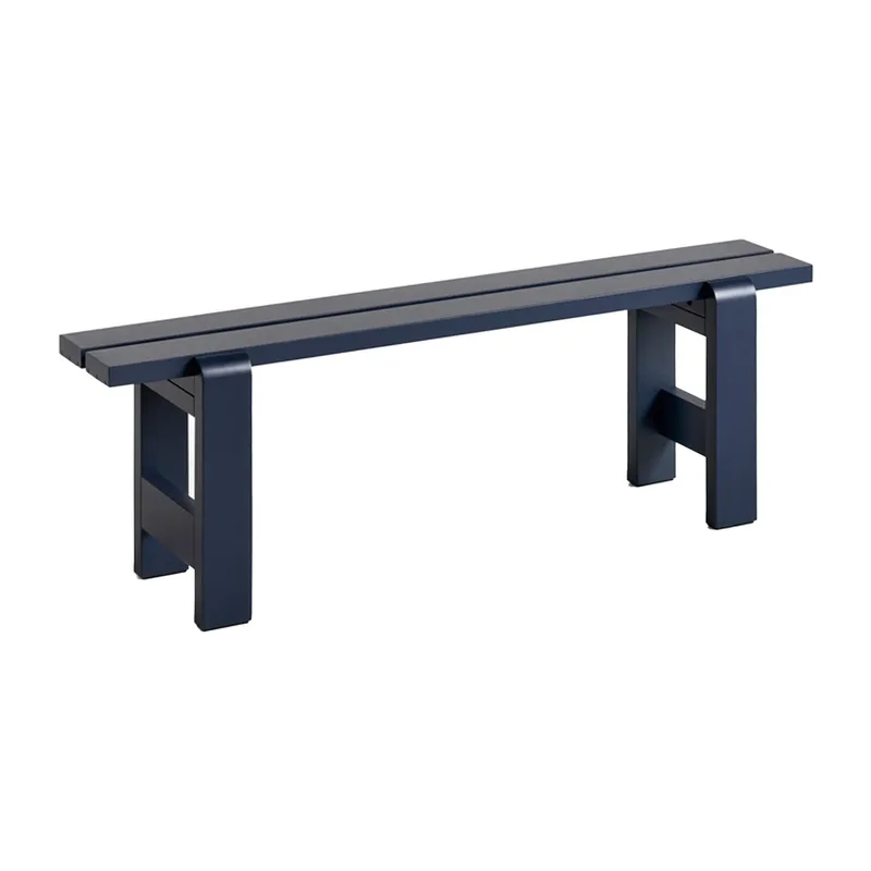 Weekday Bank 140x23 cm Kiefernholz lackiert Steel blue från HAY – produktbild