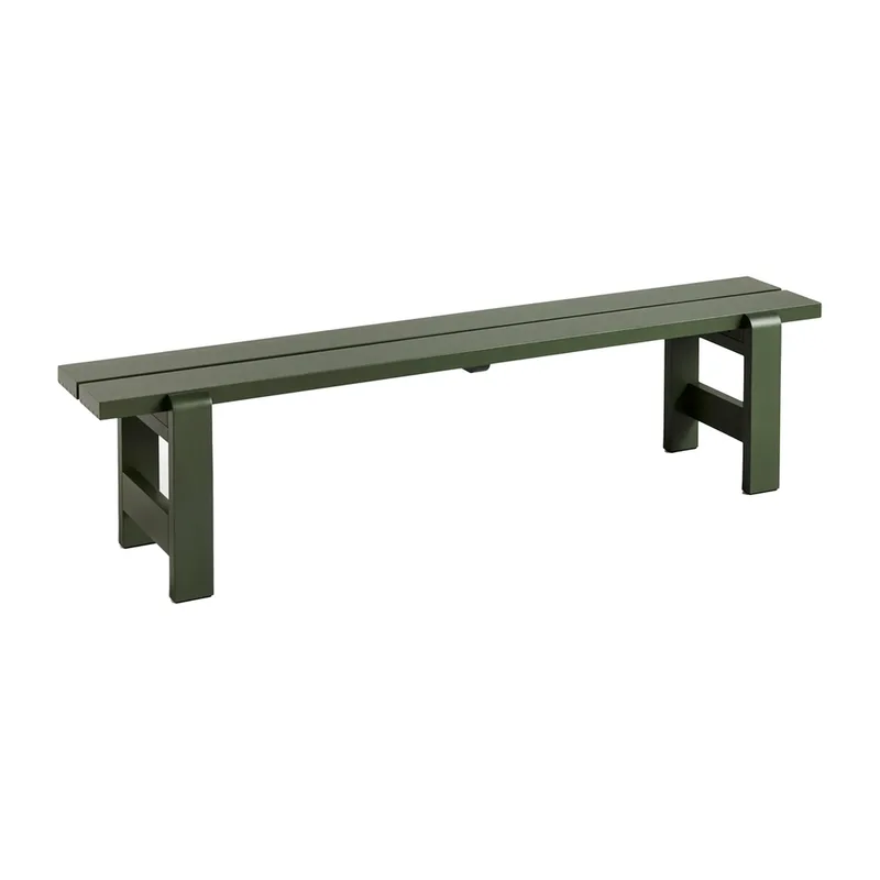 Weekday Bank 190x32 cm Kiefernholz lackiert Olive från HAY – produktbild