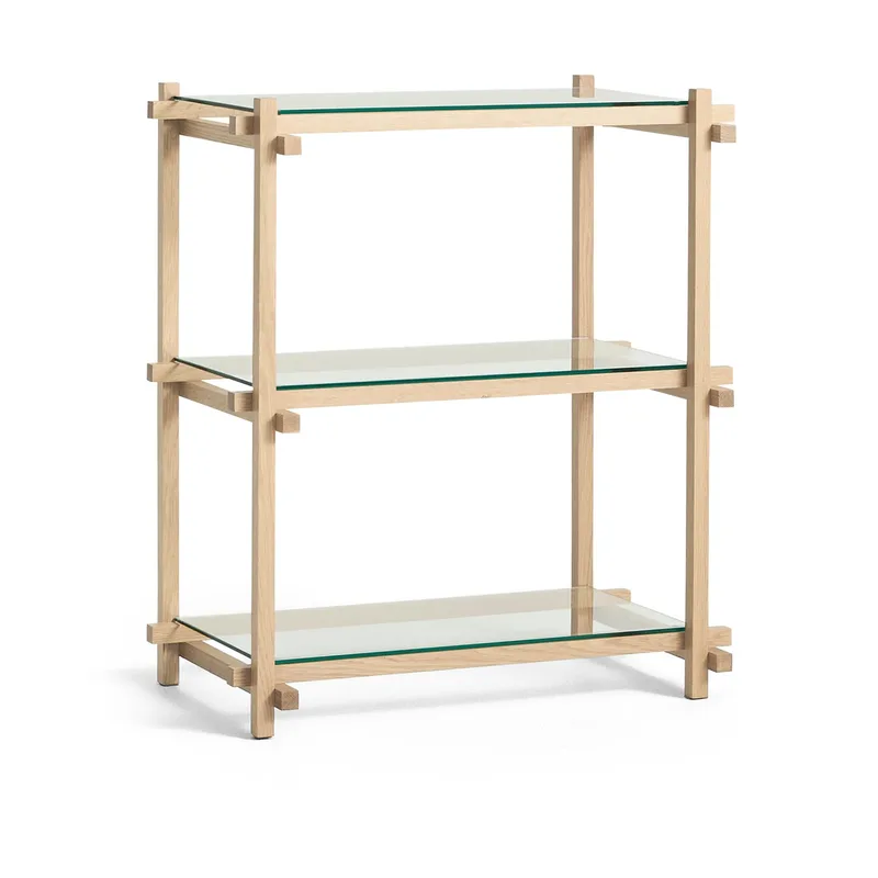 Woody Column Wandregal Oak-clear glass, low by HAY – product photo