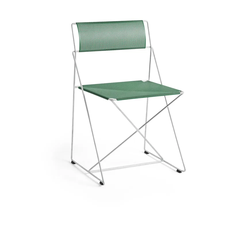 X-Line Indoor Outdoor Stuhl Leek green-hot galvanised från HAY – produktbild