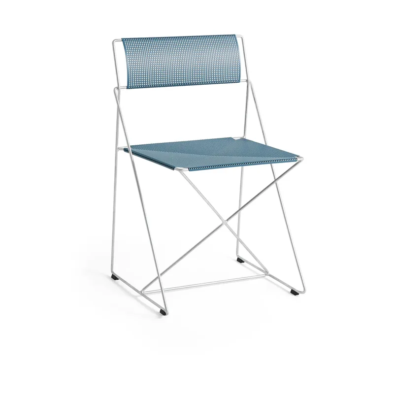 X-Line Indoor Outdoor Stuhl Powder blue-hot galvanised från HAY – produktbild
