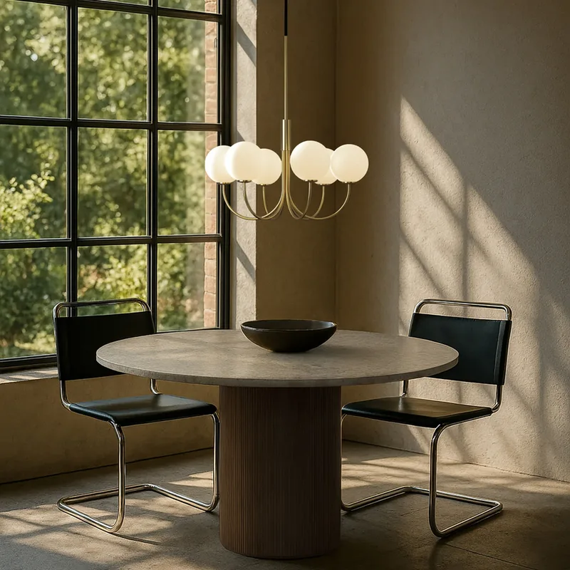 BALLON kroonluchter, messingkleurig, Ø 60 cm 6-lamps från Herstal – produktbild