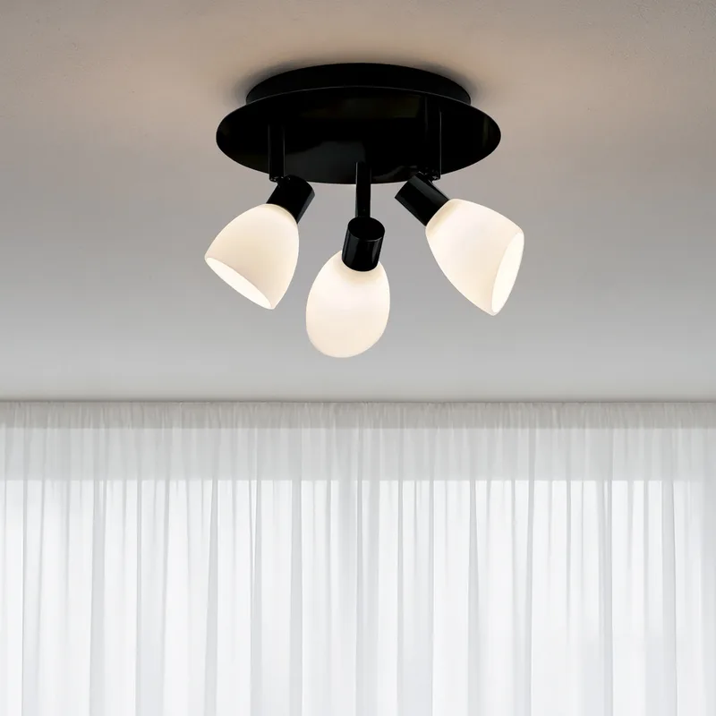 Cut 3 Plafondlamp Round Black/Opal van Herstal – productfoto