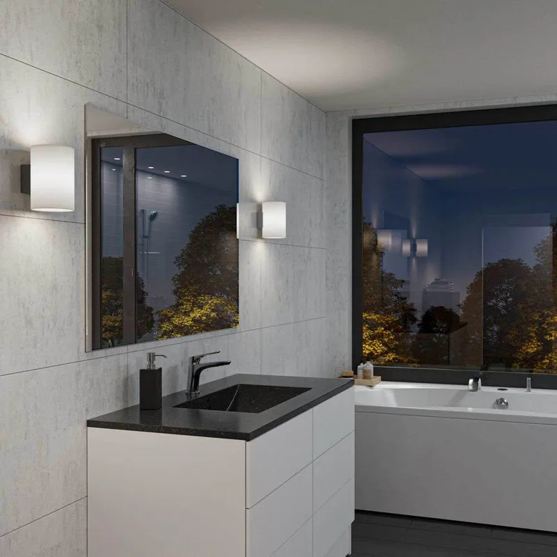 Evoke Wandlamp IP44 Large Anthracite/Opaal by Herstal – product photo