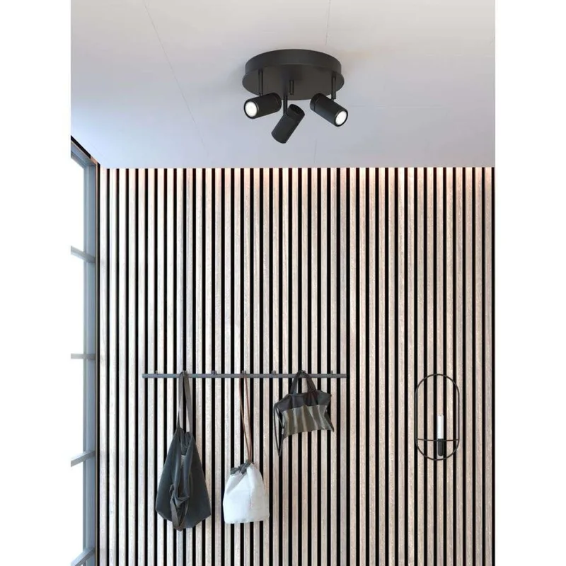 Holder 3 Round Plafondlamp Black by Herstal – product photo
