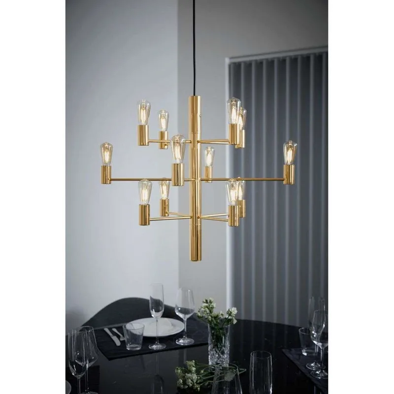 Manola 12 Kroonluchter Satin Brass by Herstal – product photo