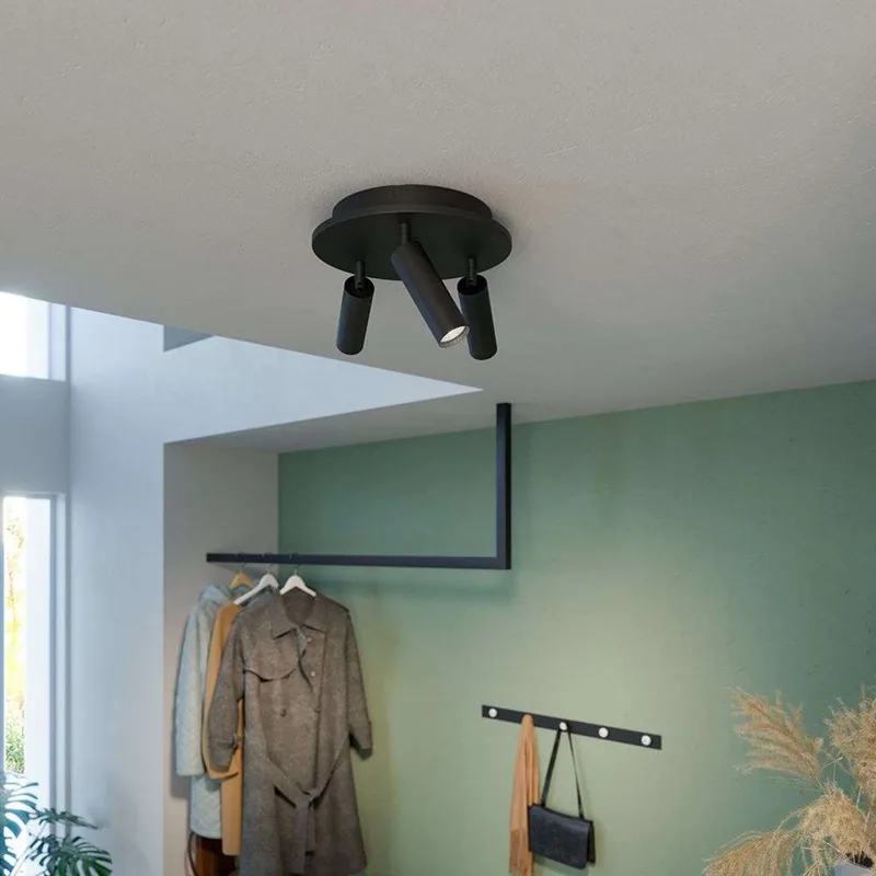 Pipeline 3 Plafondlamp Round Matt Black by Herstal – product photo