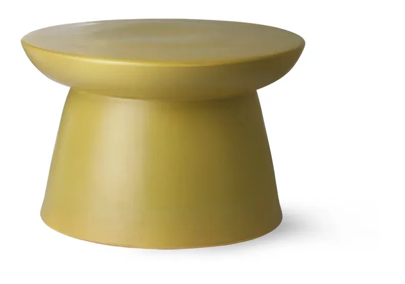 Bijzettafel Earthenware Keramiek, Rond, Groen, Diameter: 49 cm de HKliving – photo du produit