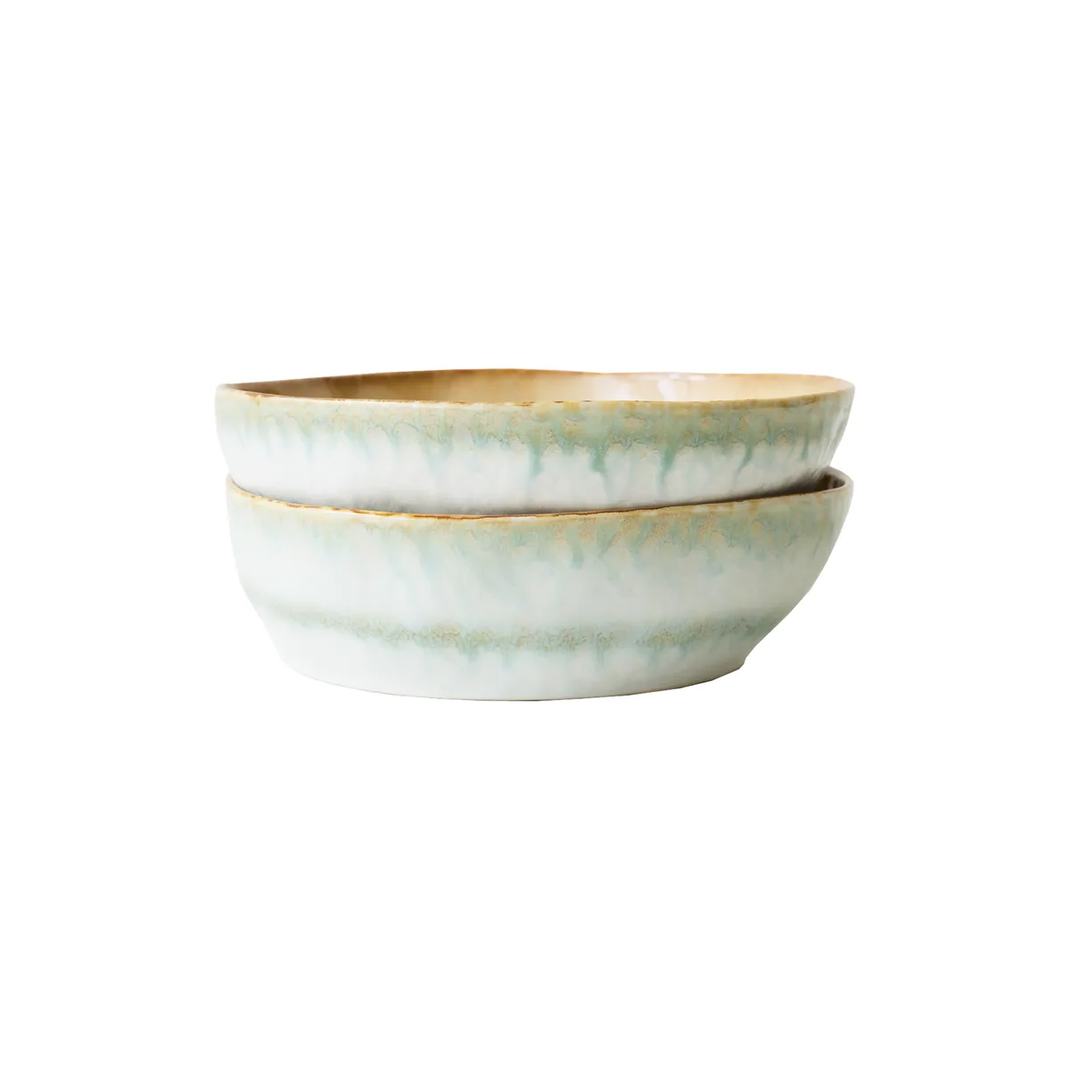 Bol à pâtes 70s ceramics - Vert - Grès émaillé de HKliving – photo du produit