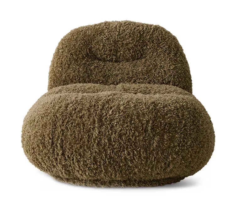 Fauteuil Meloa Poodle Lounge Stoel - Khaki von HKliving – Produktfoto