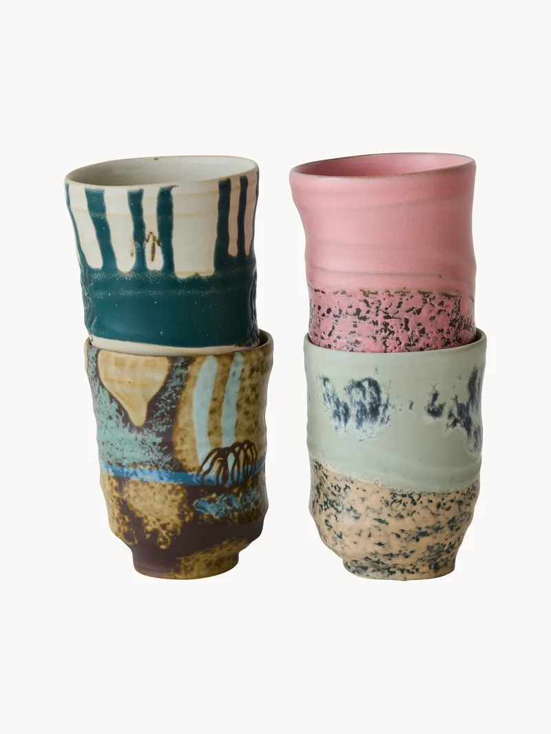 Handbeschilderde mokken Artist Ceramics, 4-delig by HKliving – product photo