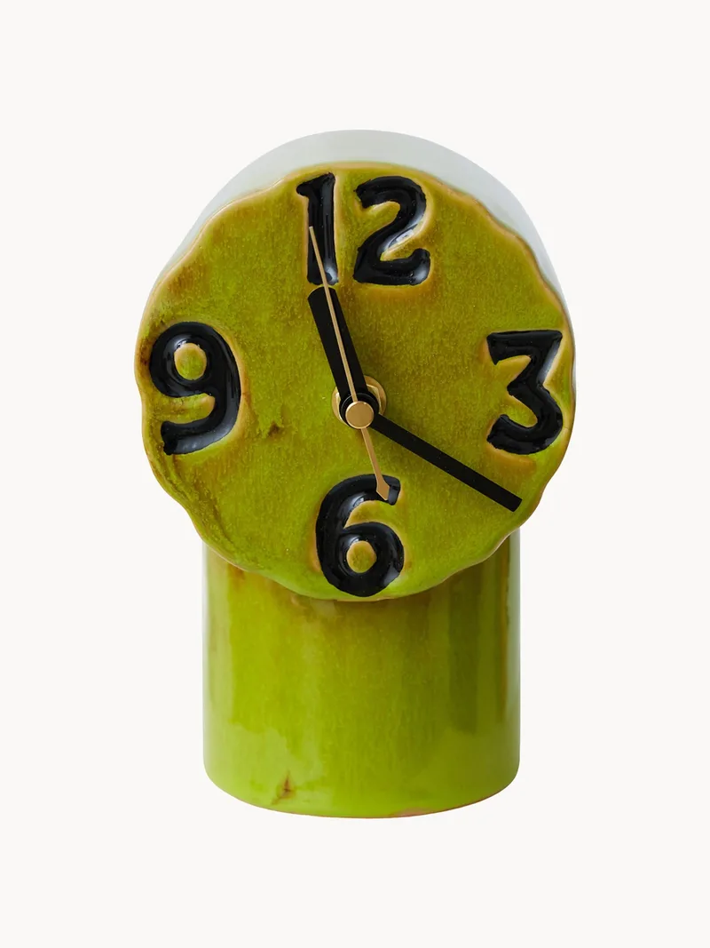 Handbeschilderde tafelklok Retro van keramiek van HKliving – productfoto