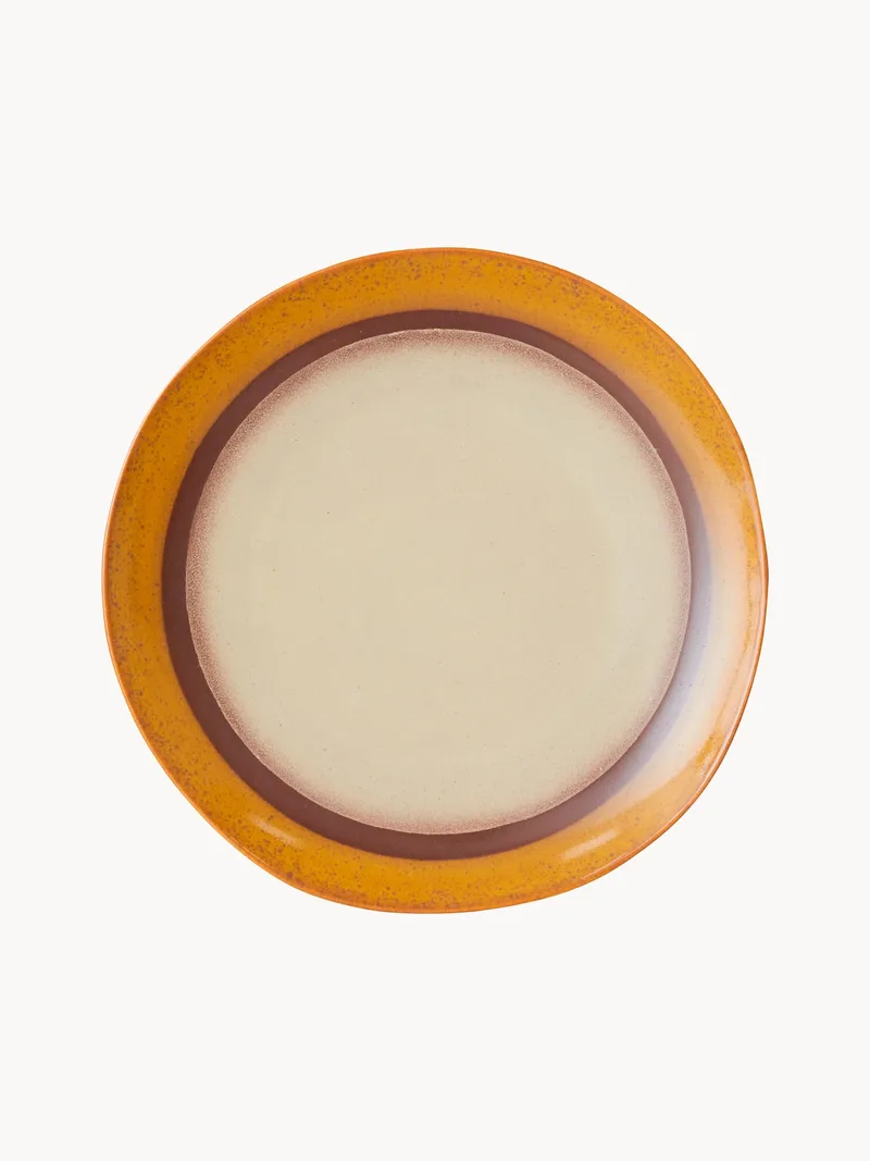 Handgemaakt dinerbord 70's met reactief glazuur, 2-delig de HKliving – photo du produit