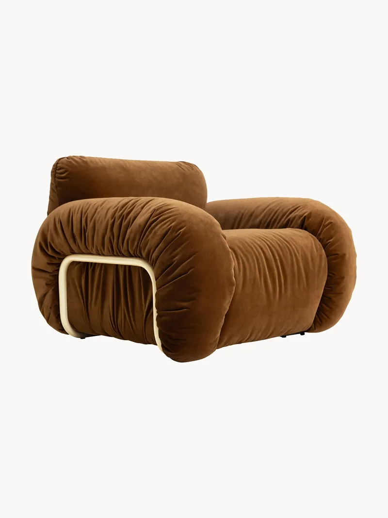 Handgemaakte fluwelen lounge fauteuil Arc by HKliving – product photo