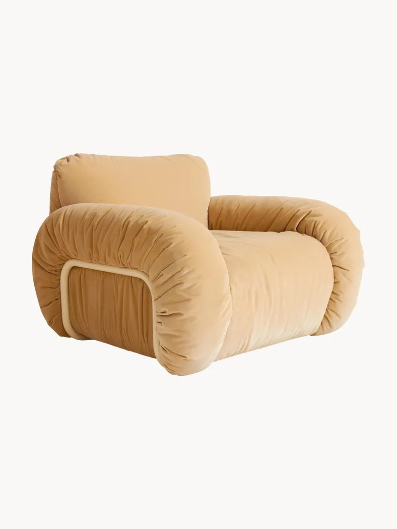 Handgemaakte fluwelen lounge fauteuil Arc by HKliving – product photo