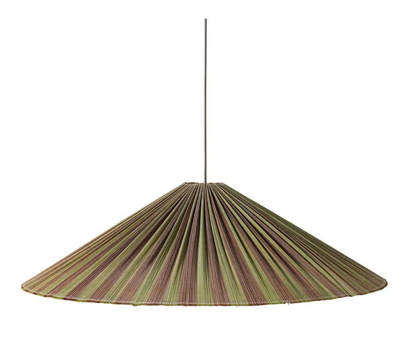 Hanglamp Plisse Bamboe, Ø80cm - Bruin/Groen van HKliving – productfoto