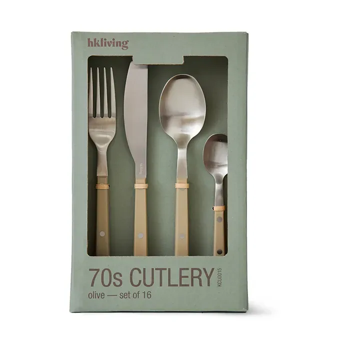 HKliving 70's Besteckset 16-teilig Olive von HKliving – Produktfoto