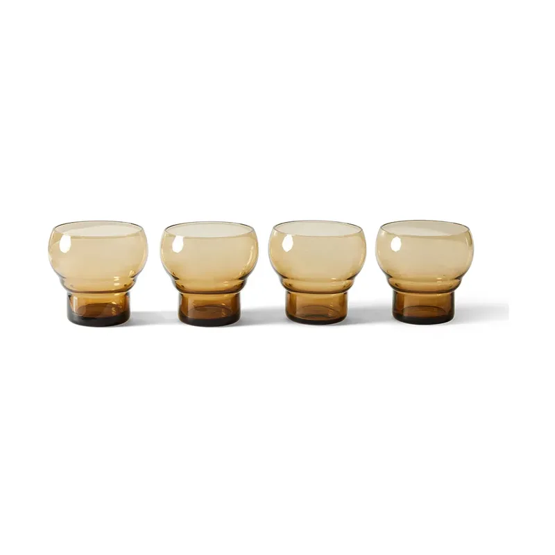 HKliving 70's Bulb Glas 27 cl 4er-Pack Amber von HKliving – Produktfoto