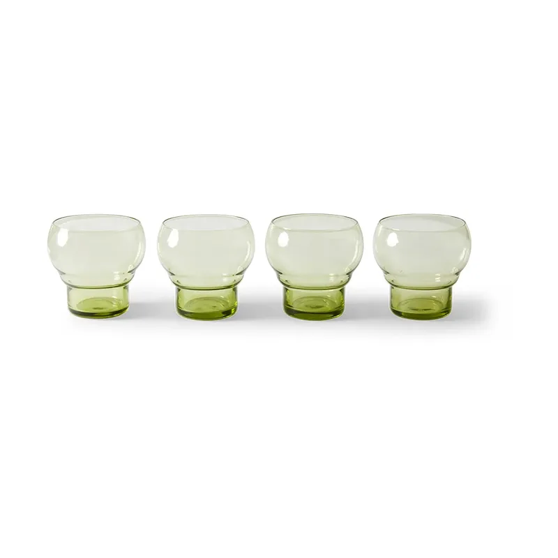 HKliving 70's Bulb Glas 27 cl 4er-Pack Mint green by HKliving – product photo