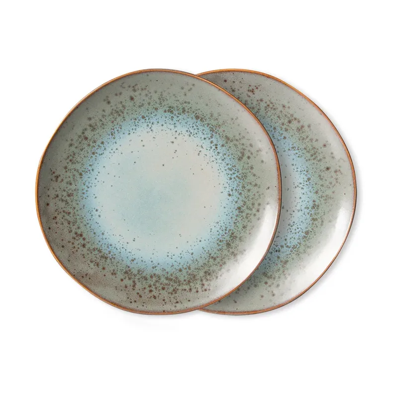 HKliving 70's Essteller Ø26 cm 2er-Pack Mineral von HKliving – Produktfoto