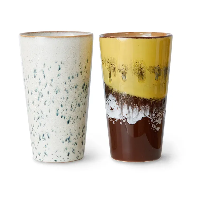 HKliving 70's Latte Tasser 28cl 2-teilig Brine by HKliving – product photo