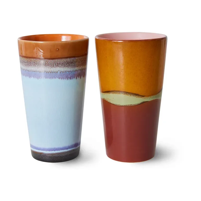 HKliving 70's Latte Tasser 28cl 2-teilig Clash by HKliving – product photo