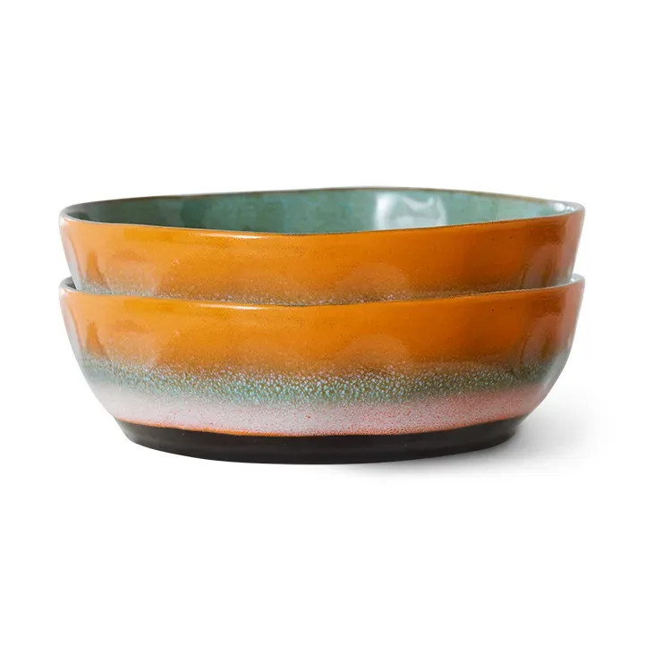 HKliving 70's Pastateller Ø19,5 cm 2er Pack Golden hour de HKliving – photo du produit