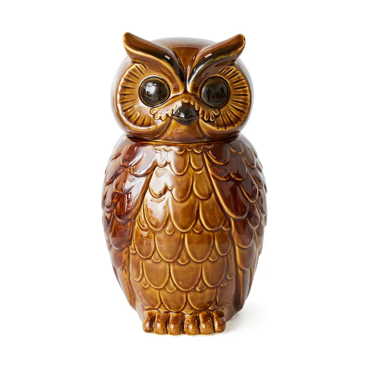Keramik Owl Aufbewahrungsbehälter Roasted de HKliving – photo du produit