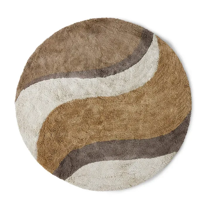 Natural waves Badezimmerteppich Ø120cm Natural multicolours von HKliving – Produktfoto
