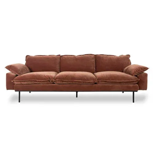 Retro 4-zitsbank - Rood de HKliving – photo du produit