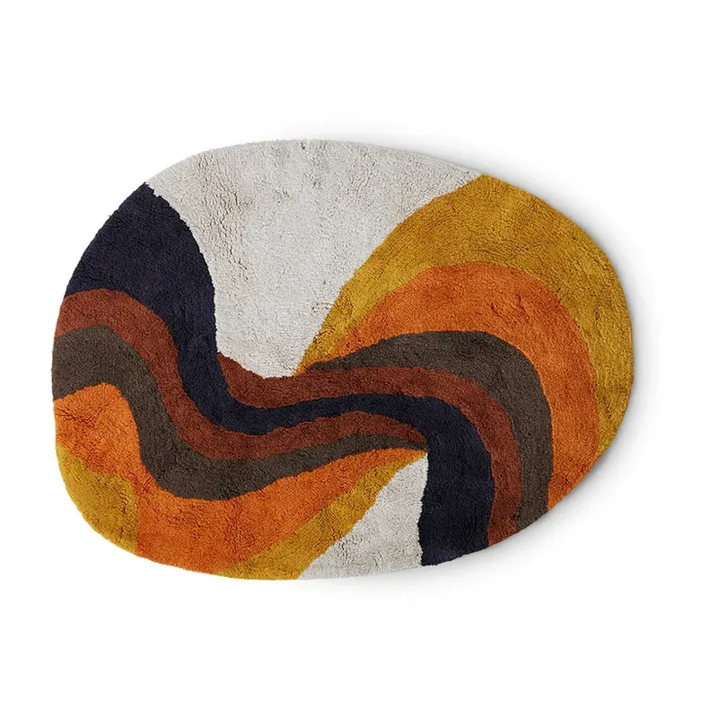 Retro swirl Badezimmerteppich 90 x 120cm Retro multicolours by HKliving – product photo